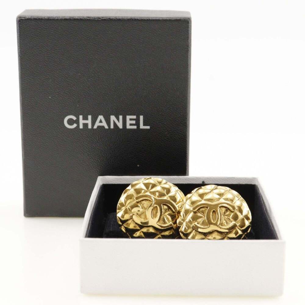 CHANEL Authentic Gold Logo Earrings - Picture 6 of 6
